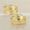 Eternity 925 Silver Yellow Gold Plated Silver Crown Micro Pave Ring
