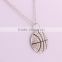 Bling Bling Hip Hop Jewelry Metal Zinc Alloy Crystal Black Enamel Sport Basketball Pendants Necklace