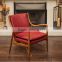 diamond mid-century modern walnut finished lounge chair with hand-stained wood base