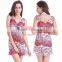 High-grade printing beach skirt 2016 high elastic breathable mesh dresses V fashion Princess Dress spot