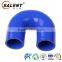 Blue 7/8'' 22mm 180 Degree Elbow Silicone Hose Pipe 102mm U Shape Coupler Turbo