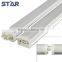 DC12V 5050smd 12W/m cold White waterproof Aluminum profile rigid led hard strip light with plastic cover