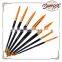 Cheap Price Art Supplier Free Sample 6Pcs Artist Painting Brushes Long Handle Round Nylon Hair Watercolor Paint Brush Set