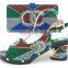 Colorful design bags mix middle heel sandals shoes and bags to match