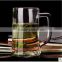 Promotional Custom Design Tall Glass Beverage/Glass Beer Mug With Handle