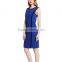 slim dress sleeveless dress knitted dress blue dress