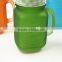wholesale dull polish Color decorative Mason Jar Mugs with metal Lid and Plastic Straws 5colors
