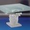 Modern style glass top hand carved marble base dining table