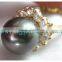 18K gold ring diamond ring and seawater pearl ring