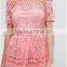 hot sale high waist short sleeve Lace Dress fashion design formal Lace dress