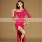 Oriental sexy one shoulder belly dance dress with rhinestones
