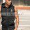 Men's Sleeveless Full Zip Gym Hoodie Tailored Fit Tracksuit Top Black Cotton Fleece Hoodie Jacket