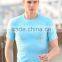 Mens Heather Polyester Spandex Slim Dry Fit Sports Gym T Shirt With Wholesale Price Blank Raglan Short Sleeve Fitted T Shirt
