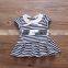 Elf Style Baby Dress Short Sleeve Summer Princess Dresses Striped Cotton One Piece Ruffle Bottom