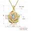 Fashion is hollow-out decorative pattern diamond pendant necklace