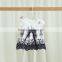 Wholesale short sleeve with belt cotton embroidery baby dress