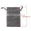 Velvet Jewelry Bags Drawstring Rectangle Gray 91x67mm