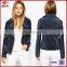 Navy biker Suede And Leather Jacket for women