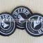 Custom round woven embroidery label tag for clothing