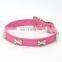 Best selling pu material dog fancy collar colorful rhinestone pet collars