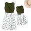 daughter dresses Vestidos mae e filha Mommy and me clothes 2019 Mom and daughter dress Casual Cactus Print V-Neck Mother