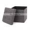 Customized Modern Faux Linen fabric covered Foldable storage ottoman with four buttons Living room furniture