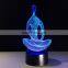 Acrylic 7 Color meditation Yoga 3D LED USB night light bedroom lamp living room lights desk Decoration Table lamp night lamp
