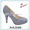 ladies high heel rhinestone fabric wedding rhinestone shoes