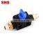 SNS HVSS Series brass and plastic air flow control double male thread hand valve pneumatic fitting