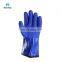 Short Sleeves Blue Pvc Gloves Oil And Gas Resistant Industry Protection Warm Towel Liner Sandy Rubber Work Gloves
