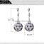 Round Shaped Black White Contrast CZ Stones Dropship Deluxe Hanging Party Earrings