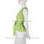 women tops clothing factory in china latest fashion top design green workwear top with bowtie