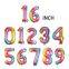 16inch Foil Globos Number Balloons 0123456789 Digital Aluminum Film Foil Balloon for Birthday Party Supplies Decorations