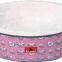 Lit rond en forme de beignet pour chats et chiens avec des anses de panier