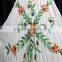 White brush printed long umbrella dress