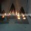 Triangle cheap christmas tree glass candle holder black