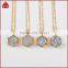 Fashion Titanium White Drusy Druzy Agate Hexagon Pendants With 18K Gold Plated Quartz Jewelry Beads