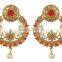Indisn Gold Plated Crystal Made Dangle & Drop Design Earring With Maang Tikka For Women