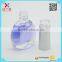 clear empty flat nail polish glass bottle with siliver cap and flower , personal care use