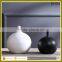 Matt round narrow neck simple black and white ceramic flower vase