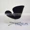 Replica Swan Chair - Black Genuine Leather