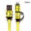 Universal factory price micro multi-function 2 in 1 retractable usb cable for iphone