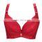 Women's Embroidered Extreme Plunge Bra Deep V Push Up Adjustable Bra