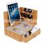 Home Desk Organiser Made of Natural Bamboo storage Corner Multi-Device Charging station Sunglass Station with Drawer