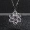 natural crystal pendant flower of life pendant thick platinum plated 925 silver necklace