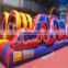 Factory price cheap inflatable obstacle course for sale, rainbow color jumping slide obstacle for children