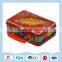 Large portable food packaging tin box with lock and handle
