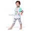 2016 kaiya summer kids girls printed and enbrodery designs t-shirt and pant