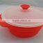 silicone cooking microwave steamer /folding heat resistant bowl for microwave oven