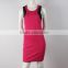 OEM fashion contrast color mesh arm mini womens clothing dresses